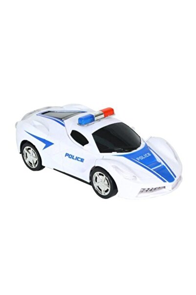 CAN OYUNCAK Robota Dönüşen Çarpıp Dönen Led Işıklı Pilli Oyuncak Polis Arabası