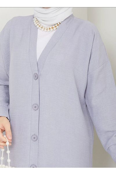 MODA MAÇKA PARK MMP Women's - Long Basic Buttoned Ayrobin Cardigan, Standard Size