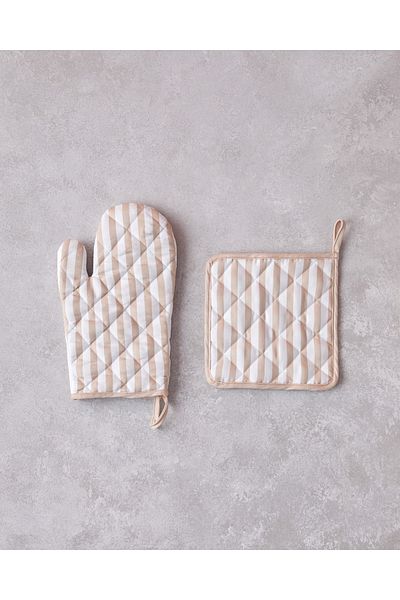 English Home Chef Polyester Kitchen Set of 2 - Beige cm