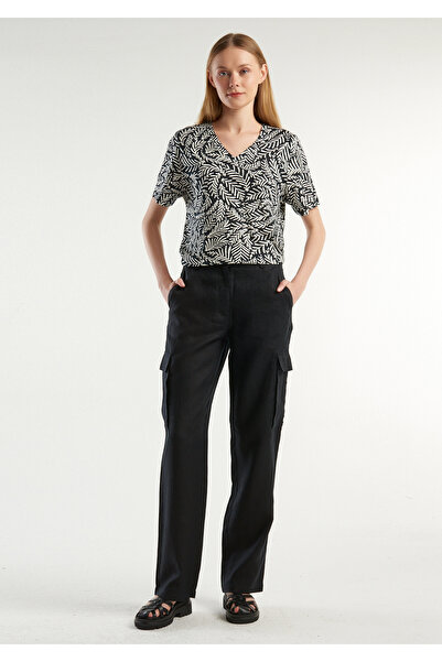 United Colors of Benetton Pantaloni cargo negri 100% in pentru femei