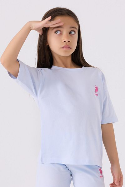 U.S. Polo Assn. Girl's Purple Bermuda Set