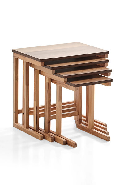 LERA HOMES Zigon sehpa, ahşap sehpa, masif sehpa, servis sehpası, c sehpa