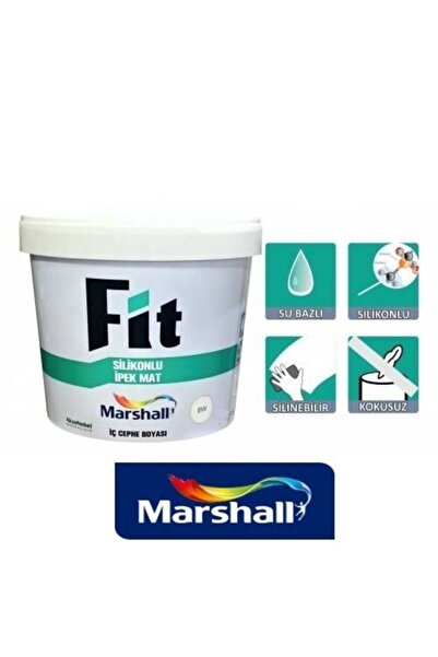 Marshall Fit Silikonlu Ipek Mat Su Bazlı-silinebilir 10kg-iç Duvar Boyası-kok...
