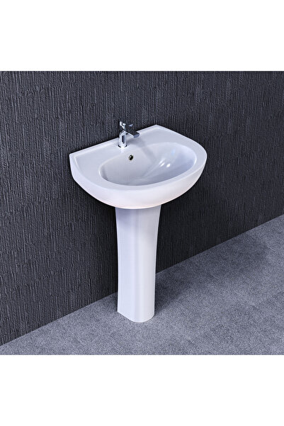 Turavit Oval 40X50  Lavabo, Kolon Ayak (Tam Ayak)