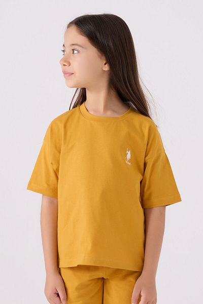 U.S. Polo Assn. Set Bermude pentru fetiță de culoare muștar