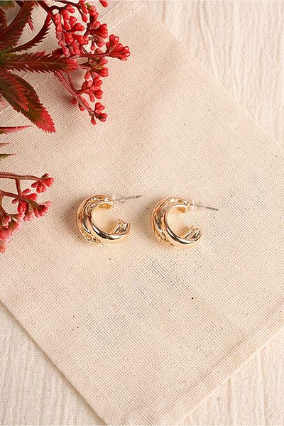 Elika Silver أقراط مجوهرات نسائية من Gold Twirl - موديل