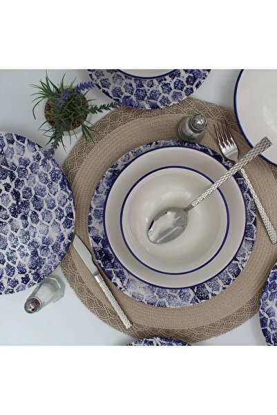 Arna Porselen Snake 48 Parça Yemek Takımı Mavi