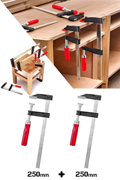 Zephoo 2 Adet Çelik F Tipi Mobilyacı Işkencesi 50x250mm Ile 50x250 mm Marangoz F Kelepçesi