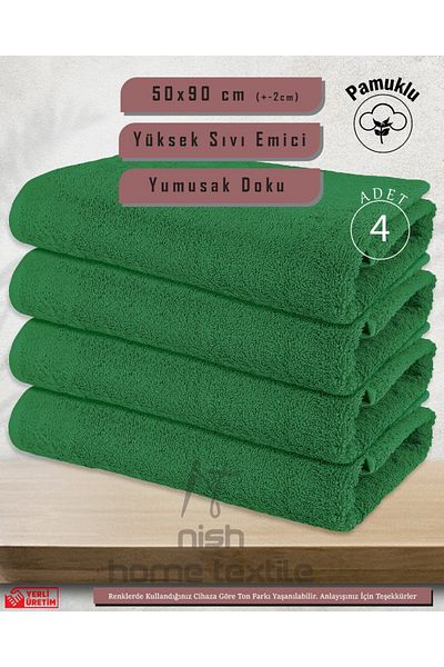 Neesh 4-Piece 50x90 Cotton Fitness Towels - Hairdresser, Sports and Barber Model - DESTDORE