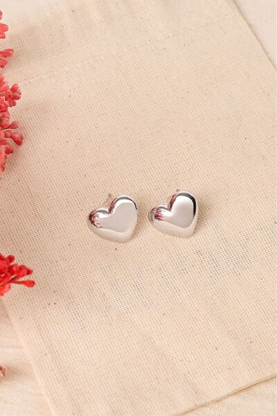 Elika Silver أقراط مجوهرات فضية على شكل قلب للنساء