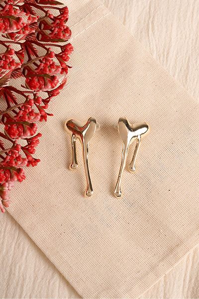Elika Silver Heart Model Women's Bijouterie Earrings