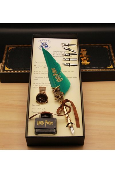 HEPBİMODA Harry Potter Divit Tüylü Kalem Seti Mavi