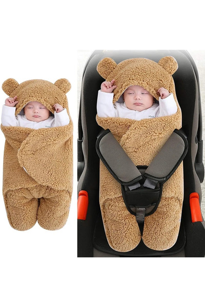 Mai Perla 0 - 12 Months Welsoft Outer Swaddle Baby Blanket with Fiber Ears