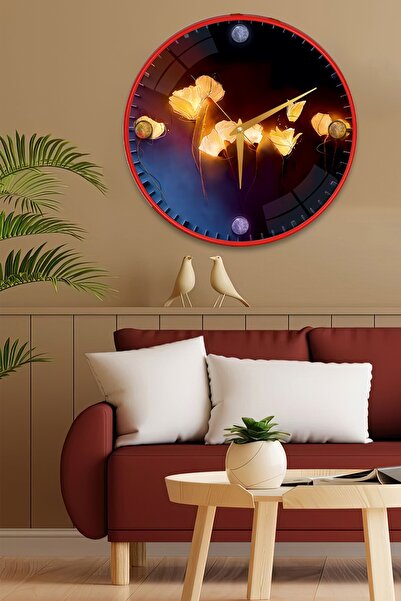 EMYA HOME ساعة حائط زهور حية - 29 سم