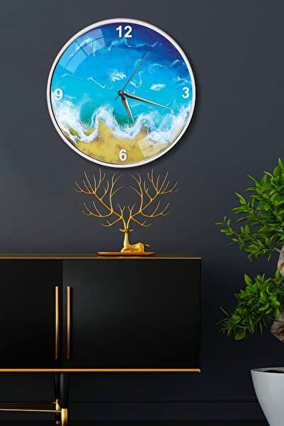 EMYA HOME Ceas de perete cu plajă de mare - 29 cm