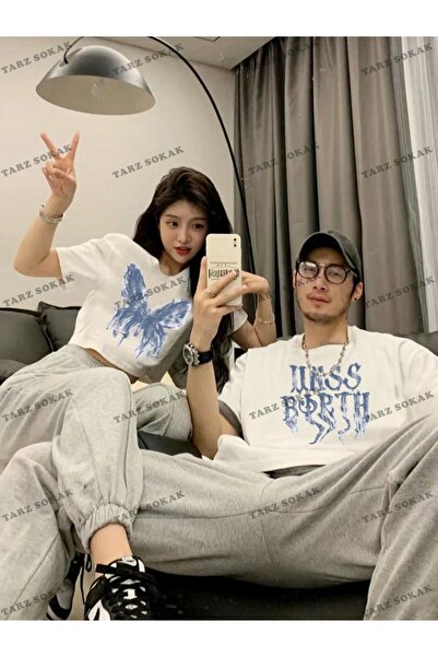 Tarzsokak 2 Adet Tir Harajuku Style Çift Sevgili Kombinleri Couple Clothing Y...