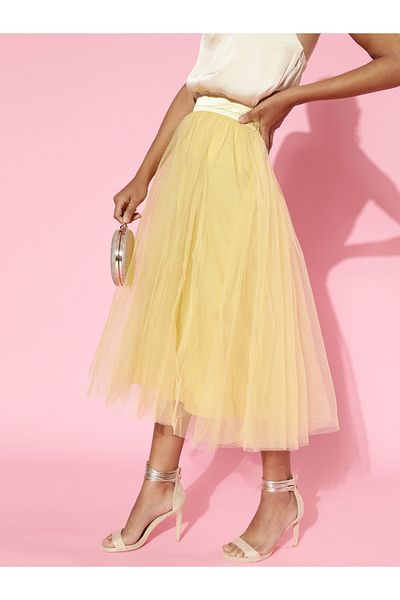 Sassafras By Styli Solid Tulle Skirt