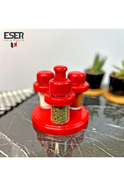 eser plastik Spice Jar Rotatable Set of 3