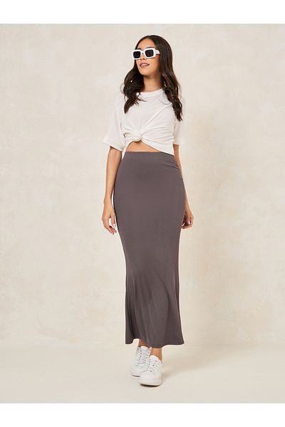 Styli Ribbed Bodycon Maxi Skirt