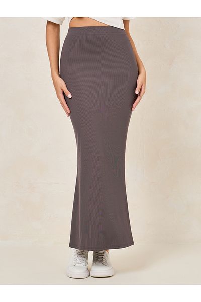 Styli Ribbed Bodycon Maxi Skirt