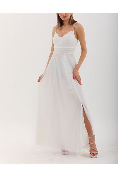 Phoenix Women Stone Detailed Strappy Evening Dress