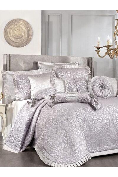 Solinas Collection مفرش سرير مزدوج رمادي اللون - 13 قطعة حكاية خرافية