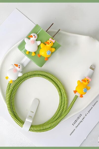 WANNA PROTECT Dayanıklı Figürlü Sevimli Iphone Şarj Başlığı Adaptörü Koruma K...