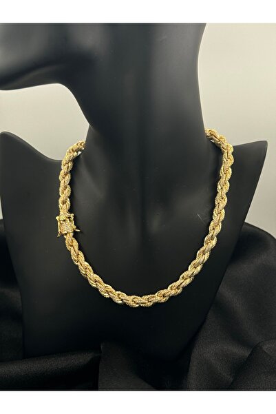 MywJewelery VİP Çelik Full Zirkon Taş İşleme Altın Kaplama Gurmet Kolye Özel Üretim
