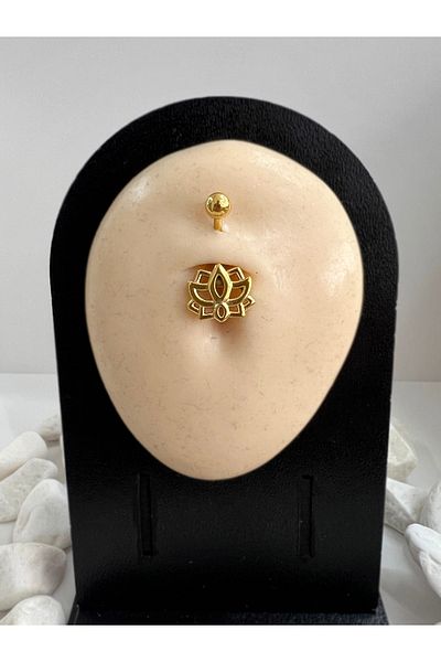 Karınca Piercing Lotus Gold Belly Piercing