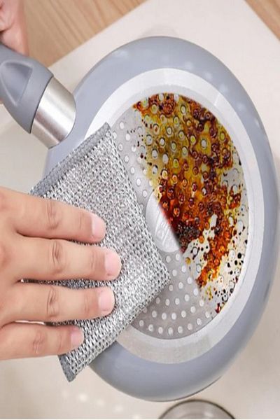 Tor Store 20x20 Cm Magic Wire Cleaning Cloth - Stainless Wire, Anti-Scratch Dirt Remover (Dishcloth)