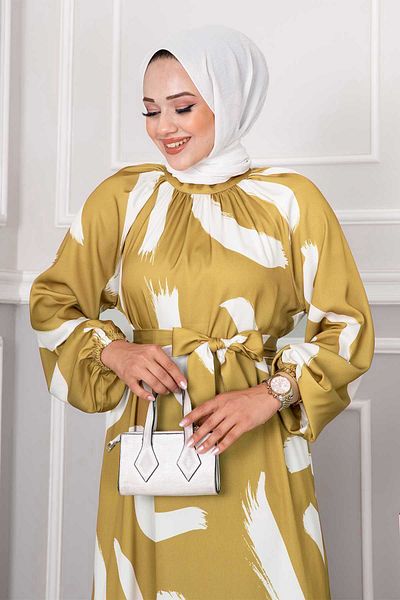 EBRUTESETTÜR Satin Dress - Waist Belt Detail
