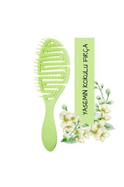 FizyoTedarik Perie elastică pentru păr, parfumată, din plastic verde, 1 buc.