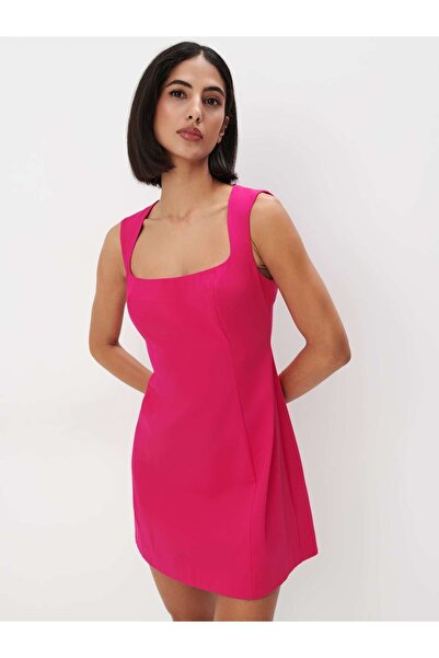 SELAZRA Sidro Straplez Mini Boy Sıfır Kol Regular Fit Pembe Renk Elbise