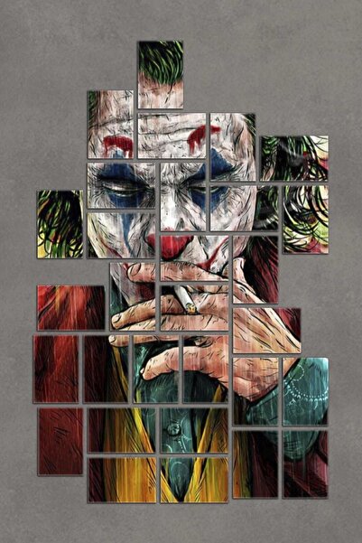 karbonsoft 30 Parça Puzzle Ahşap Duvar Posteri Yapboz Tablo Seti Joker