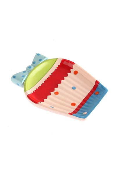 KANCAEV JOYFUL MINI PLATE, "BLUE BOW"897PL008- SOLD AS A SET OF 2.