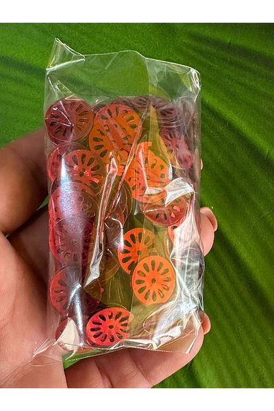 Gönülden Tasarım 20 GR 1 CM Roată cu paiete roșii - Broderie de scris cu paiete perforate