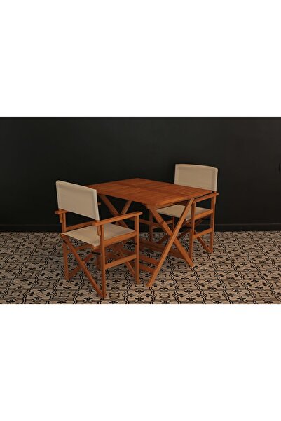 ayzenbi Rejisör Masa Sandalye Seti 75x95 Katlanabilir Bahçe Balkon Teras Mutf...