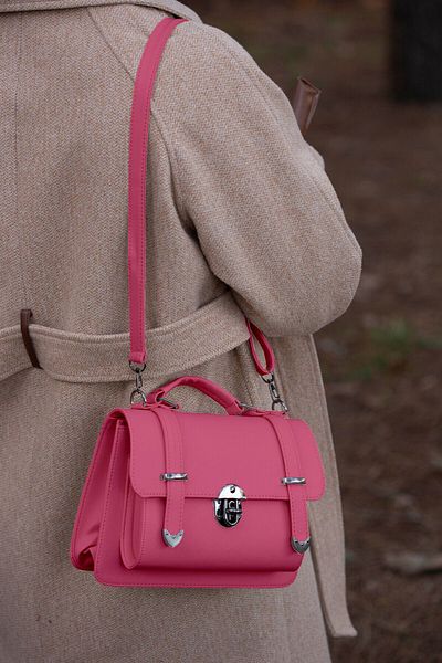GIMOSA Curea lungă reglabilă din piele vegană Ines, geantă pentru femei cu blocare, geantă de umăr, geantă crossbody