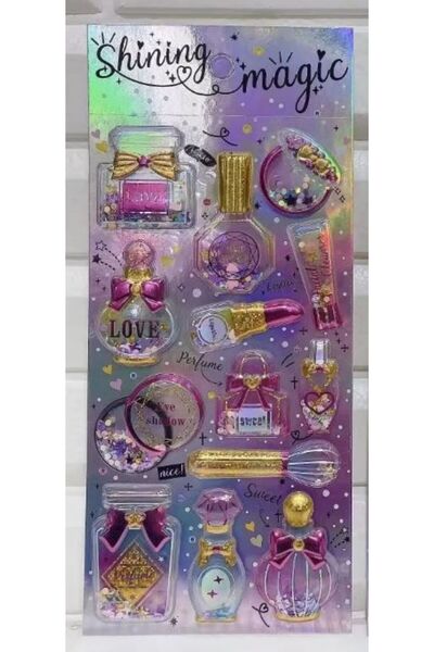Bluoksweet Model-7 Autocolant transparent cu sclipici în relief - Autocolant ...