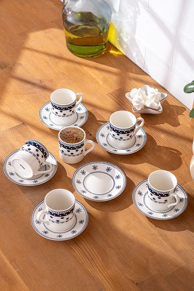 Emsan New Ethnic Mix - Coffee Cup Set for 6 People, 90 ml
