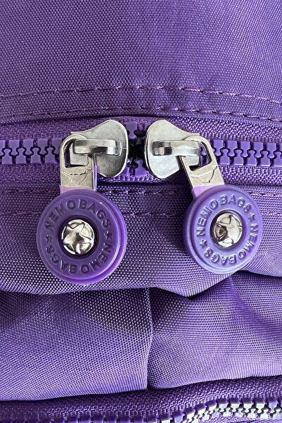 MORCA Fcstore Crinkle Fabric Waterproof Medium Size Purple Crinkle Backpack/laptop School Bag