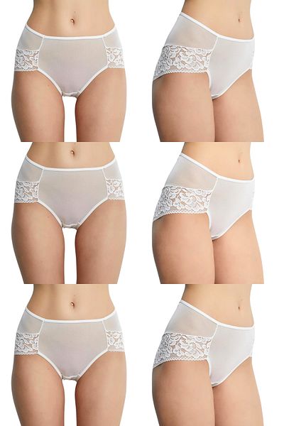 DONEX Bato Model Tulle Fabric - Lace Detailed Back Waist Γυναικεία κιλότα 6 Συσκευασία