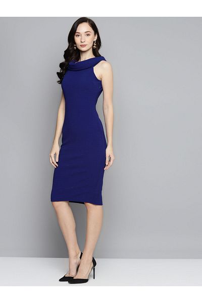 Sassafras By Styli Sleeveless High Neck Bodycon Midi Dress