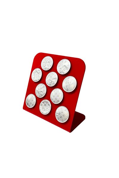 Trend Pleksi Capsule Coffee Stand (Nespresso & Jacobs Compatible 10 Capsule Capacity Red)