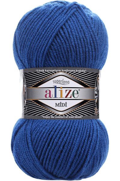Alize Saks Blue Süperlana Midi 141 Πλεκτό Χειροποίητο - Κλωστή γιλέκο και ζακέτα