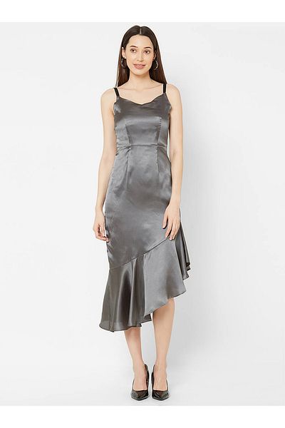 Mish By Styli Asymmetric Hem Strappy Midi Dress