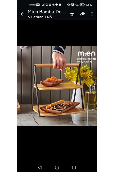 MİEN BAMBU SİYAH KATLI SUNUMLUK