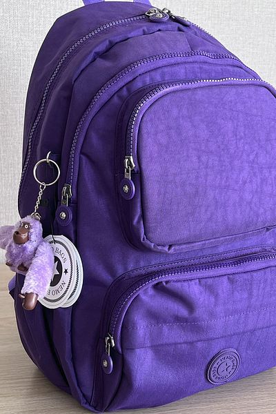 MORCA Fcstore Crinkle Fabric Αδιάβροχο μεσαίου μεγέθους Μωβ κρίκλα σακίδιο πλάτης/σχολική τσάντα φορητού υπολογιστή