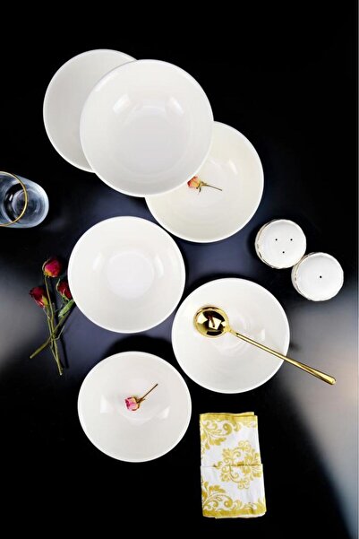 Digithome 16 Cm Cream Sea Form 6-Piece Porcelain Bowl Set - TL4034859 C320.003