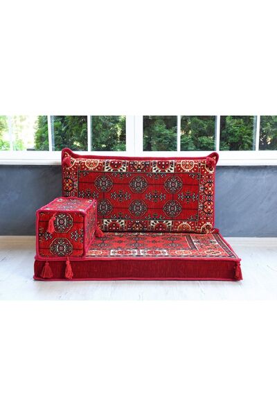 BAKIRÖZÜ HOME Şark Köşesi Takımı , 95 Cm Yer Minderi Takımı (sünger Dahil) Kı...